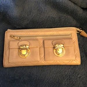 Marc Jacobs Quilted Wallet/Clutch - Taupe/Cream